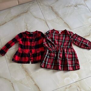 Carter's and Cat Jack Red and Black Plaid Kids Tops